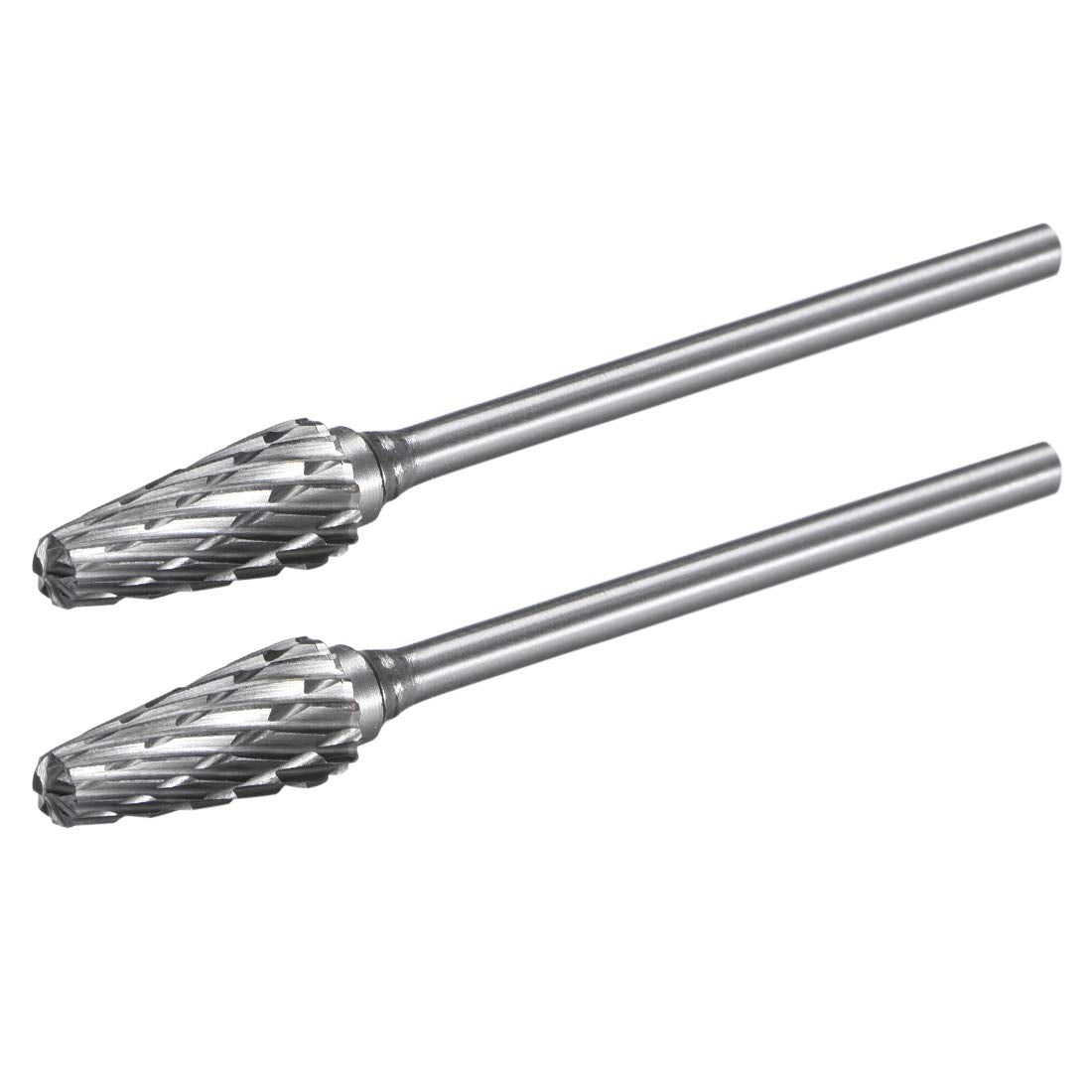 Tungsten Carbide Rotary Files 3/32" Shank, Double Cut Taper Shape Rotary Burrs Tool 6mm Dia, for Die Grinder Drill Bit Wood Soft Metal Carving Polishing Model Engineering, 2pcs