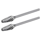 Tungsten Carbide Rotary Files 3/32" Shank, Double Cut Taper Shape Rotary Burrs Tool 6mm Dia, for Die Grinder Drill Bit Wood Soft Metal Carving Polishing Model Engineering, 2pcs