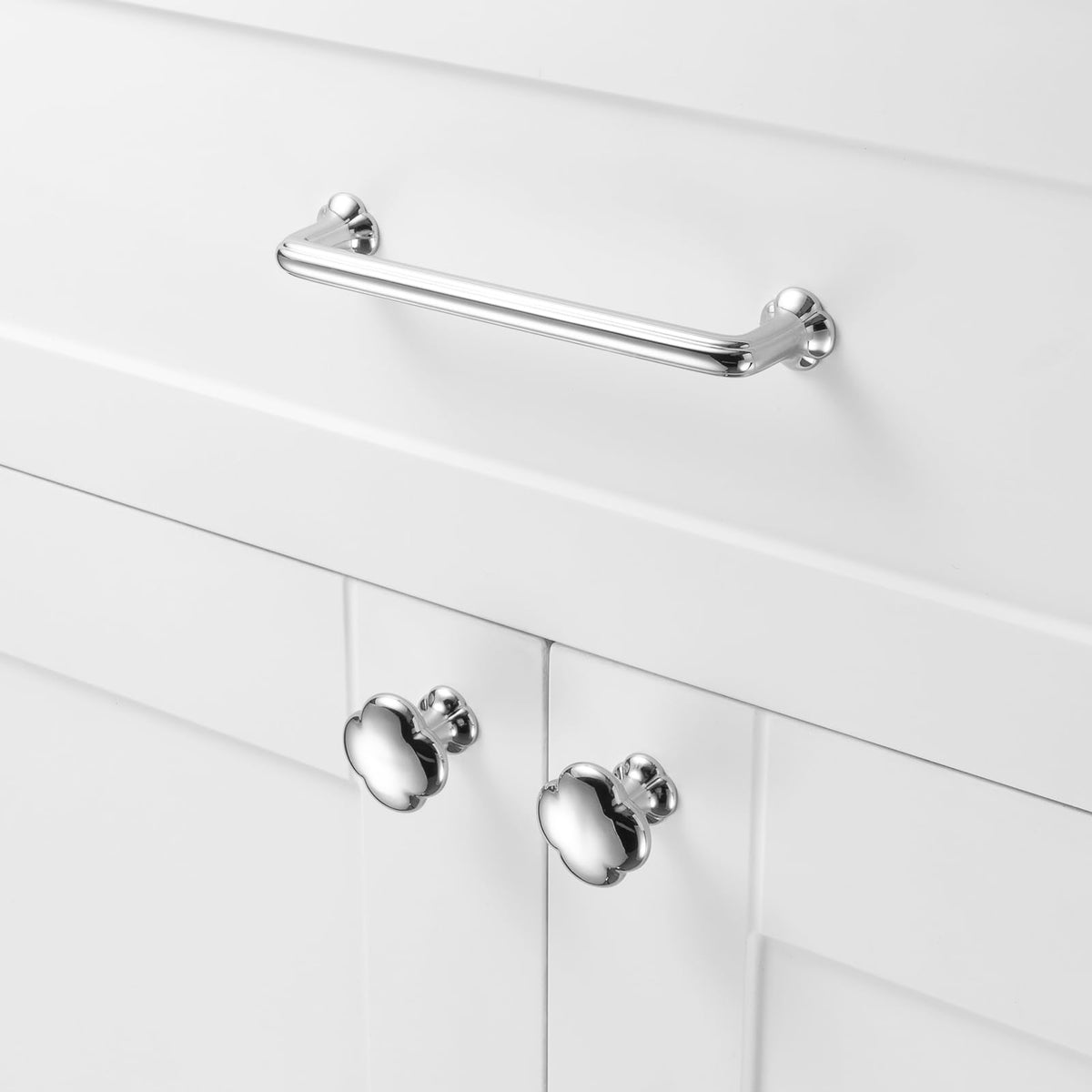 LinkMejor Round Polished Chrome Cabinet Knobs 1-1/4 Inch 10 Pack K2502
