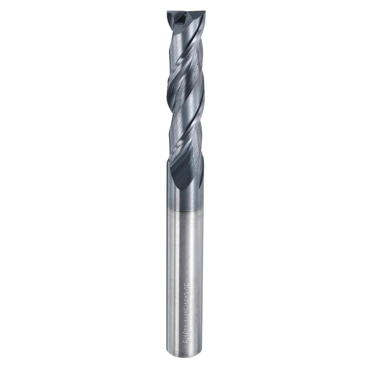 Carbide Square End Mill, 5/16" Dia AlTiN Coated 2 Flutes Milling Bit Cutter, for Carbon Steel Alloy Steel Titanium Metal, 5/16" Shank 1-1/4" Cut Length 3" Extra Long HRC45