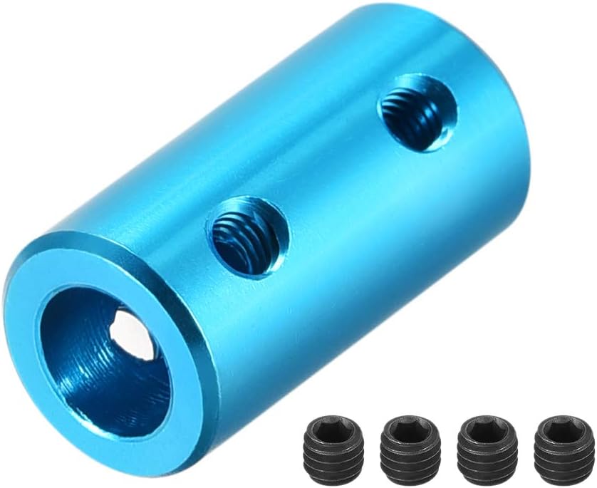 6mm to 6mm Bore Rigid Coupling Set Screw L20XD10 Aluminum Alloy,Shaft Coupler Connector,Motor Accessories,Light Blue,4pcs