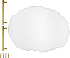 LinkMejor Silicone Tray Molds with 2pcs Gold Handles for Epoxy Resin Oval Resin Tray Molds for DIY Craft Projects, Making Faux Agate Trays, Home Decoration, 13.8x9.1 Inch, White