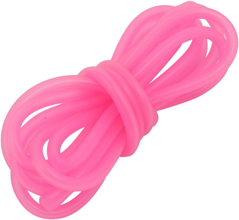 3mm x 5mm High Temp Resistant Silicone Rubber Tube Hose Pipe Pink 2 Meters Long
