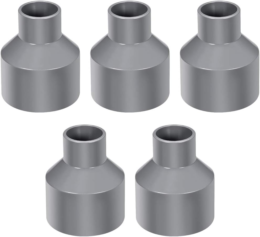 PVC DWV Reducing Coupling Schedule 40 Gray 32mm x 63mm Socket 5pcs