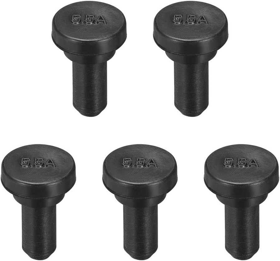Rubber Stopper, SPR-055A EPDM 5.5mm Dia Seal Hole Insert Stopper Black for Cable Gland, 5pcs