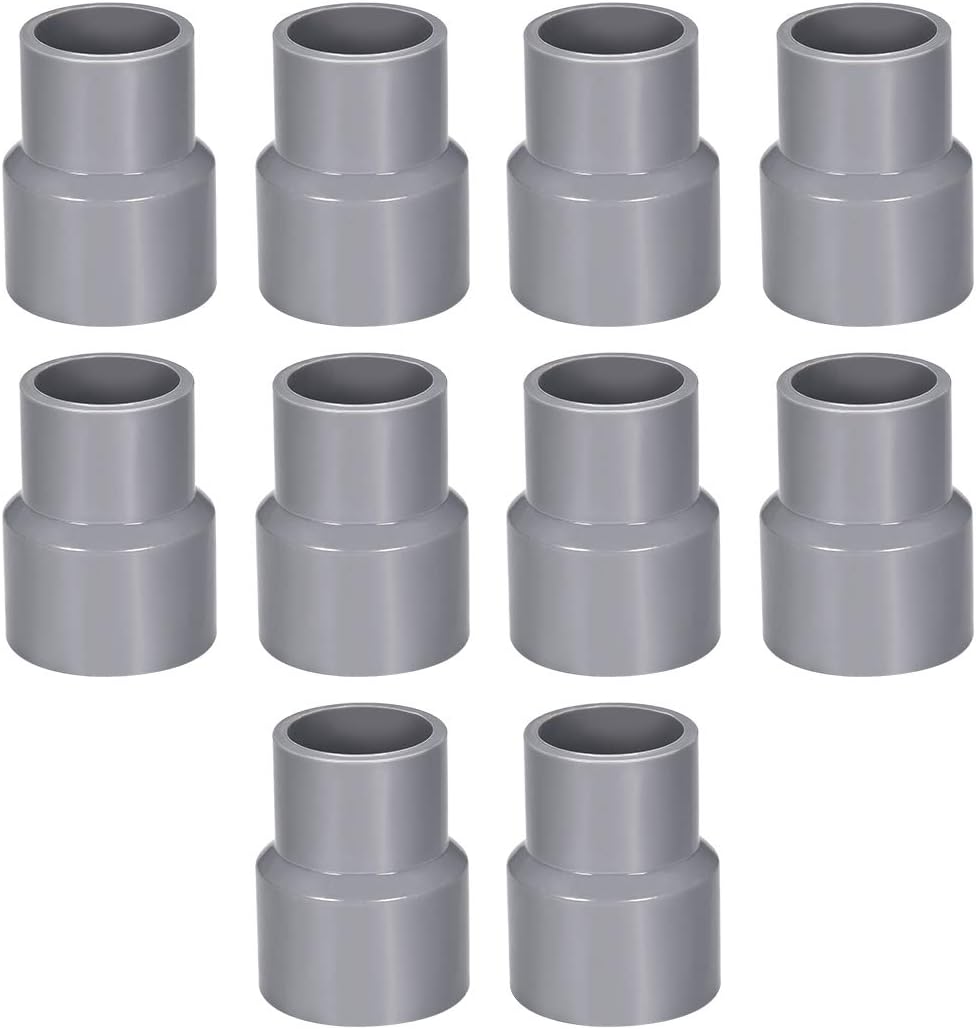 PVC DWV Reducing Coupling Schedule 40 Gray 25mm x 32mm Socket 10Pcs