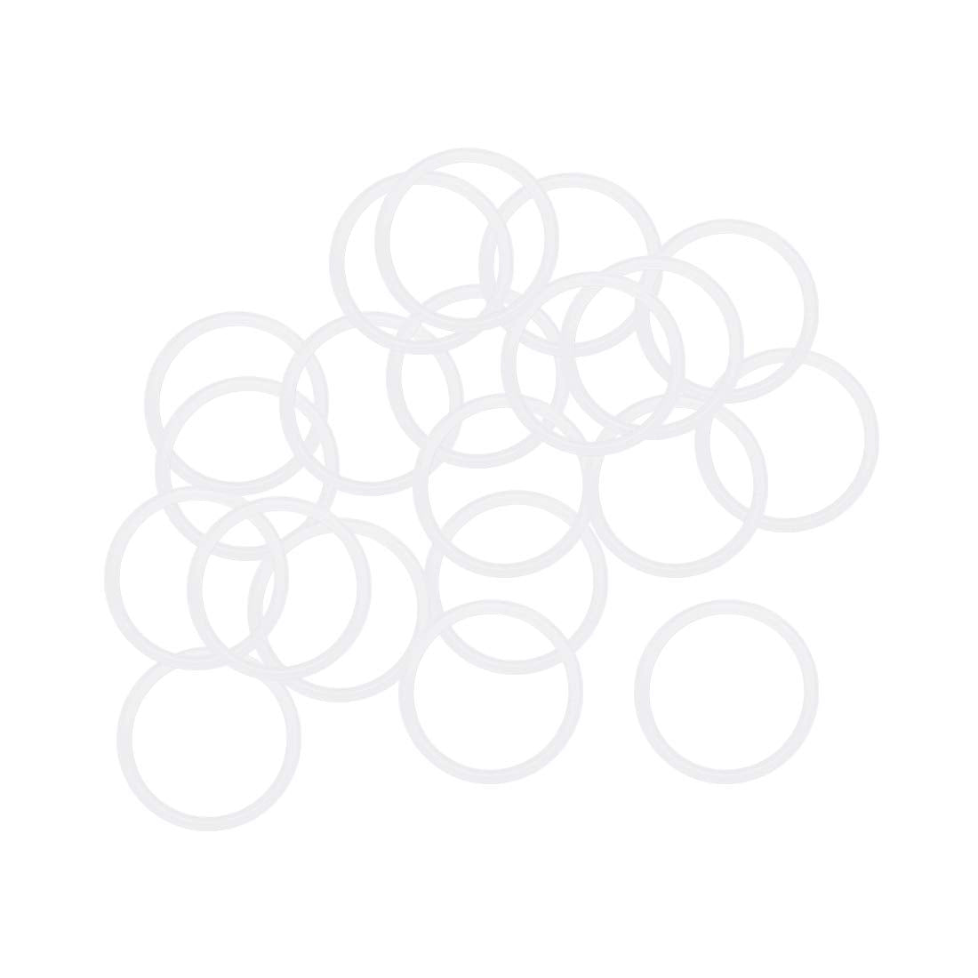 Silicone O-Rings, 18mm OD 15mm ID 1.5mm Width VMQ Seal Gasket for Compressor Valves Pipe Repair, White, Pack of 20