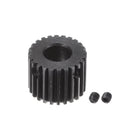 Pinion Gear Set, 45# Carbon Steel Motor Rack Spur Gear Black, 0.5 Mod 24T 6mm Bore 13mm Outer Dia, M3 Set Screws Included
