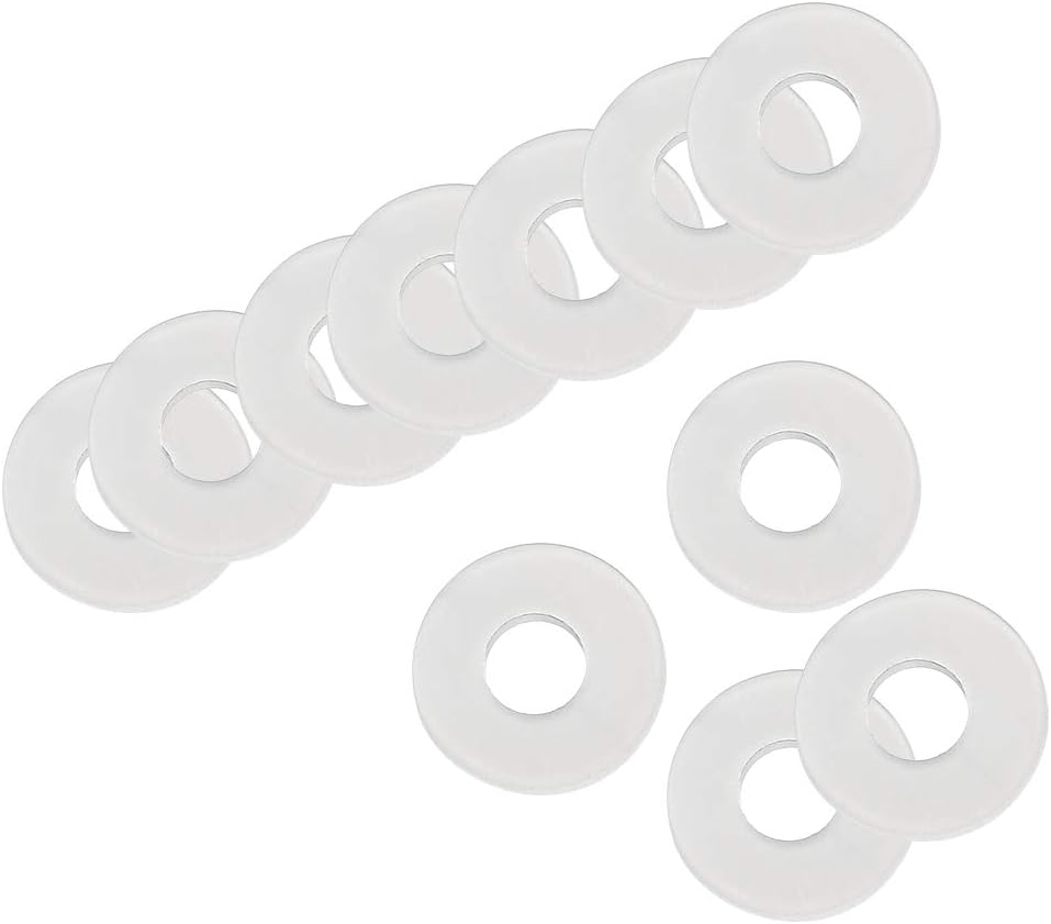 Insulating Washer, 100Pcs 3mm x 8mm x 1mm White Vulcanized Plastic Washer, Insulation Gasket for Motherboard