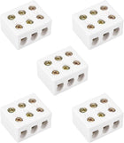 3 Way 6 Hole Ceramics Terminal Blocks High Temp Porcelain Ceramic Connectors 5pcs