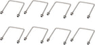 M4 Thread 70mm Length 304 Stainless Steel Square U Bolt Silver Tone 8pcs