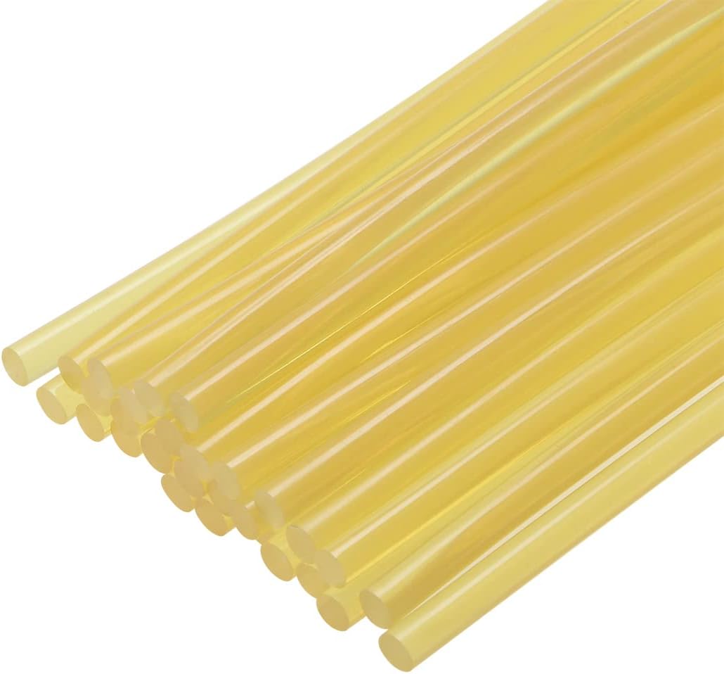 Mini Hot Glue Gun Sticks 8-inch x 0.27-inch for Glue Guns, Yellow Clear 30pcs