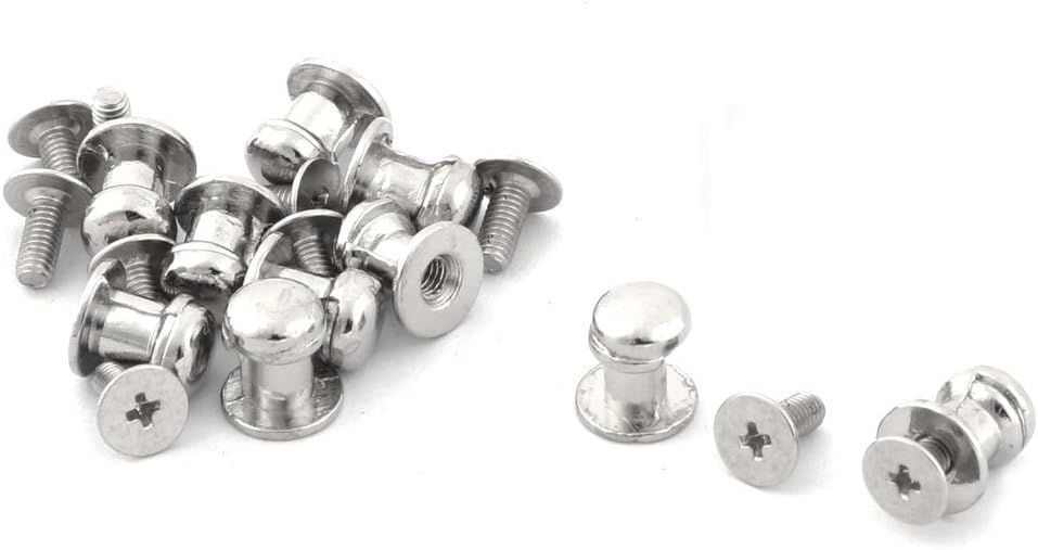 Drawer Round Base Single Hole Metal Retro Pull Handle Knob Silver Tone 10 Stycher