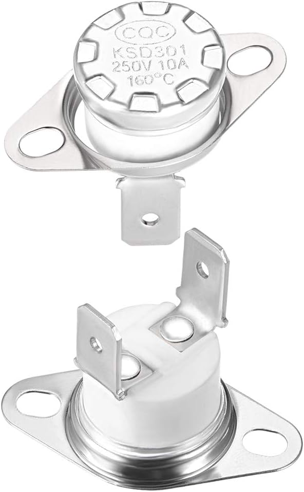 KSD301 Thermostat 160°C/320°F 10A Normally Closed N.C Adjust Snap Disc Temperature Switch 2pcs