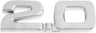 Car Autos Alloy 2.0 Decal Emblem 3D Badge Sticker Decoration Silver Tone