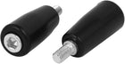 Milling Machine M6 Male Thread Plastic Handle Revolving Hand Grip Black 2pcs