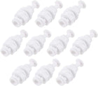 Quick Union Bulkhead Connector 1/4" to 1/4", Straight Connect Fittings for RO Water Purifier, 34mm White 10Pcs