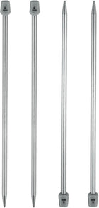 4Pcs 6mm(J) Single Pointed Knitting Needles Stainless Steel 9.84 Inches Length Metal Weaving Tool for Handmade Projects DIY Knitting