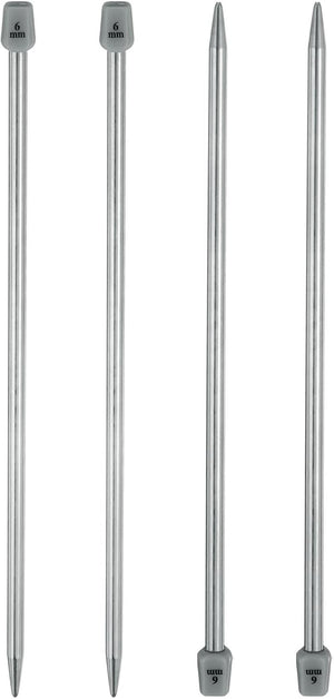 4Pcs 6mm(J) Single Pointed Knitting Needles Stainless Steel 9.84 Inches Length Metal Weaving Tool for Handmade Projects DIY Knitting