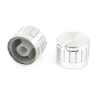 a14071400ux0767 2 Piece Silver Tone Volume Control Aluminum Potentiometer Knobs Caps, 23 mm x 17 mm