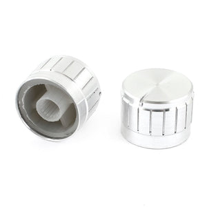 a14071400ux0767 2 Piece Silver Tone Volume Control Aluminum Potentiometer Knobs Caps, 23 mm x 17 mm