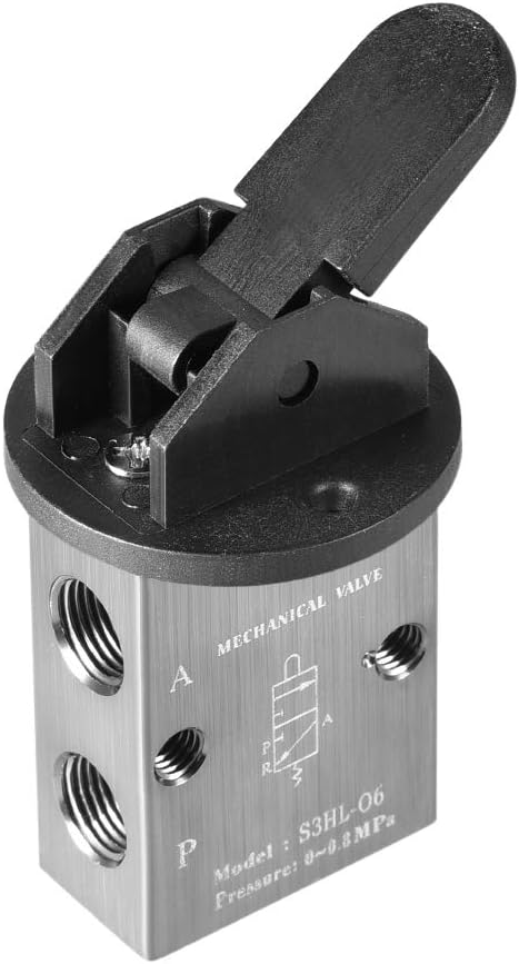 2 Position 3 Way 1/8" PT Manual Hand Pull Pneumatic Solenoid Mechanical Valve,S3HL-06