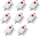 Door Bolt Lock, 2-inch Plastic Sliding Barrel Keyless Latch with Switch Button, 8 Pcs (White)