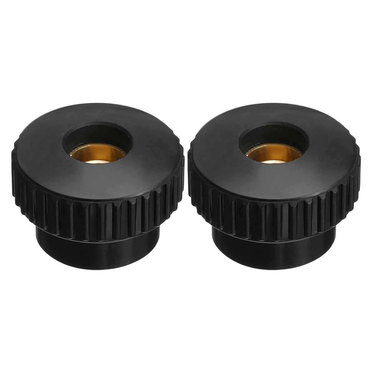 2Pcs Knurled Thumb Nuts, M12 x 40mm Clamping Nuts Through Hole Round Knobs Fasteners Copper Core Lock Nut for 3D Printer Parts, Machine Tools(Black)