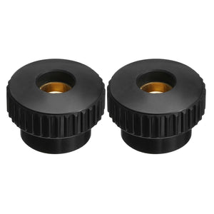 2Pcs Knurled Thumb Nuts, M12 x 40mm Clamping Nuts Through Hole Round Knobs Fasteners Copper Core Lock Nut for 3D Printer Parts, Machine Tools(Black)