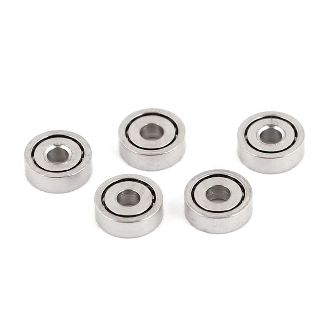 681 1mmx3mmx1mm Single Row Deep Groove Ball Bearing Silver Tone 5Pcs