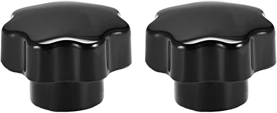 2 Pcs Star Knob Grip Handle M10 Diameter Brass Insert Female Threaded Black