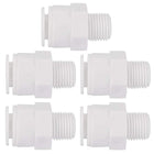 5pcs 1/4 Inch BSP Male to 3/8 Inch OD Straight Quick Connect Water Purifier Tube Fitting Push in to Connector for RO Reverse Osmosis System