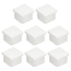 8Pcs 20mmx20mm(0.79inch) Plastic Tubing Plug Square Post End Caps for Handrail Stair Newel Guardrail Tube White