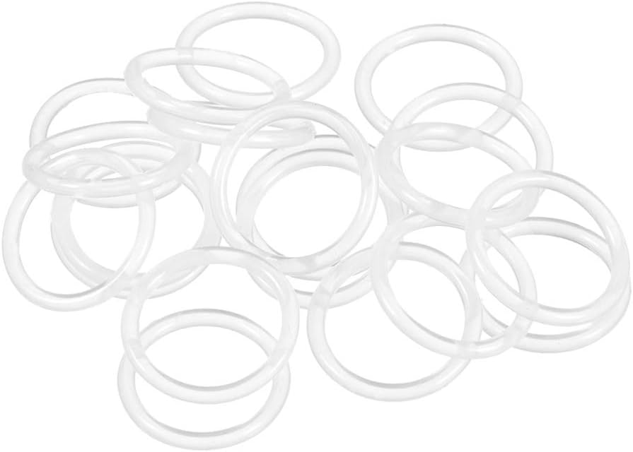 Silicone O-Ring, 15mm OD, 11mm ID, 2mm Width, VMQ Seal Rings Gasket, White, Pack of 20