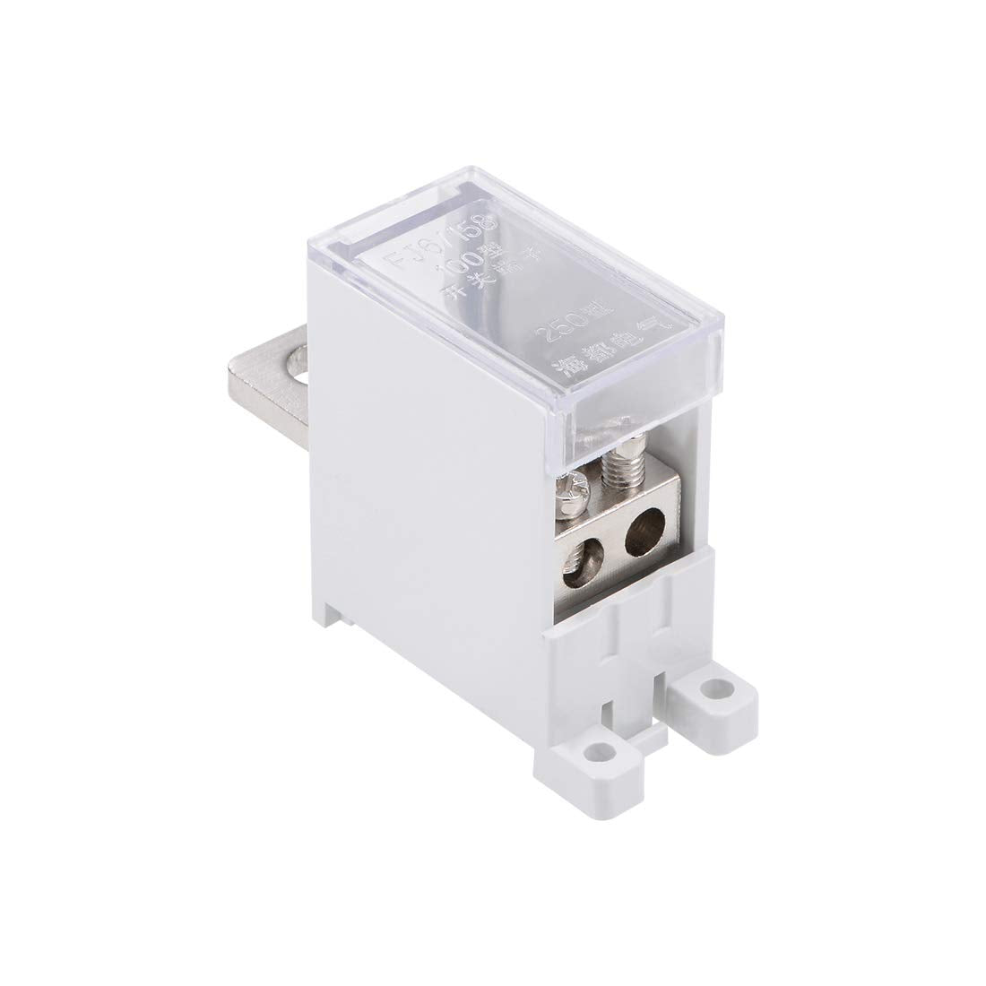 1 in 2 Out DIN Rail Terminal Blocks 690V 250A Max Input Distribution Block for Circuit Breaker