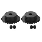 2 Pcs #25 Chain Roller Sprocket 8mm Bore, 24 Tooth C45 Carbon Steel ANSI #25 Roller Sprocket Round Hole with Set Screws for ISO 04C Chain
