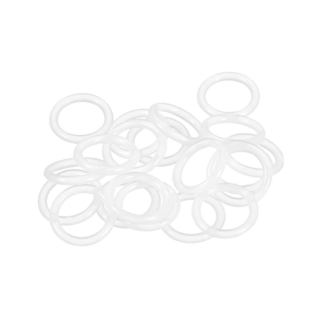 Silicone O-Ring, 14mm OD, 10mm ID, 2mm Width, VMQ Seal Rings Gasket, White, Pack of 20