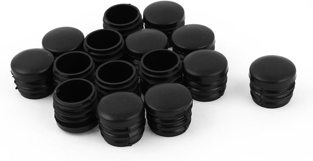 15 Pieces 25mm 1" Dia Black Blanking End Caps Round Tubing Tube Insert