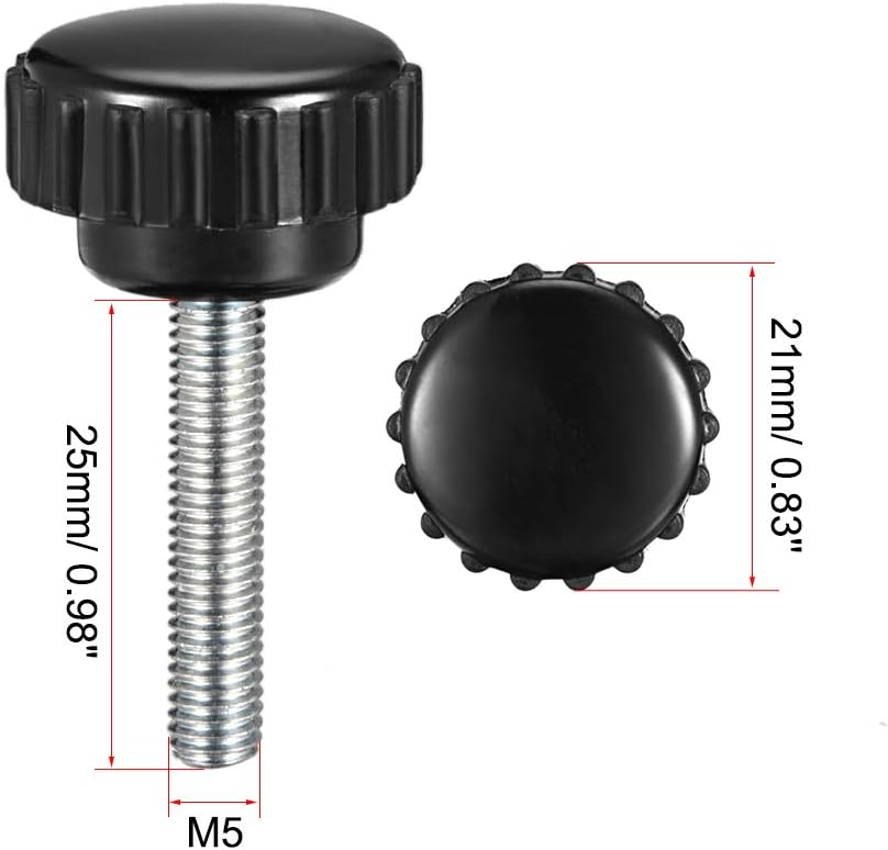 M4 x 30mm Vis à vis mâle filetée rainurée de verrouillage poignée de grip de vis à doigt sur le type de poignée de verrouillage manuelle vis à vis noir 8 Pièces