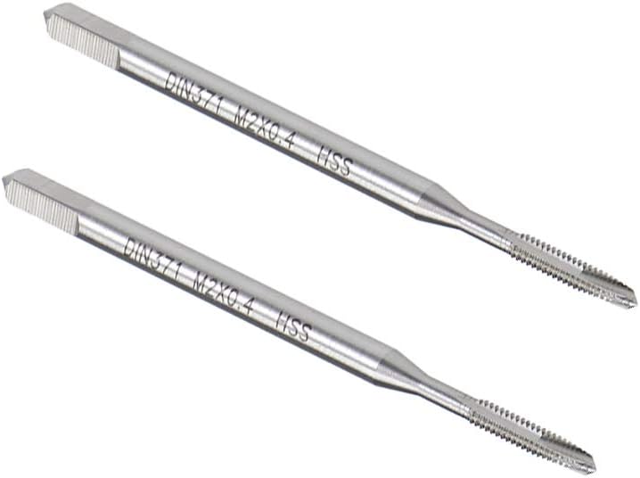 M2 x 0.4 Spiral Point Threading Tap, H2 Tolerance High Speed Steel Uncoated, Round Shank with Square End, DIN371/376, Metric Screw Taps Tapping Bit for Thread Repair, 2pcs