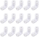Quick Connector Push in L Type PE Connect Fittings 1/4" to 1/4" Tube for Water Purifier RO System, 28x28mm White 15Pcs