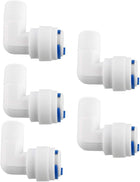 1/4 Inch BSP Male to 3/8 Inch OD Elbow Quick Connect Water Purifiers Tube Fittings Push in to Connector Filter RO Tubing Connector for RO Reverse Osmosis System 5pcs