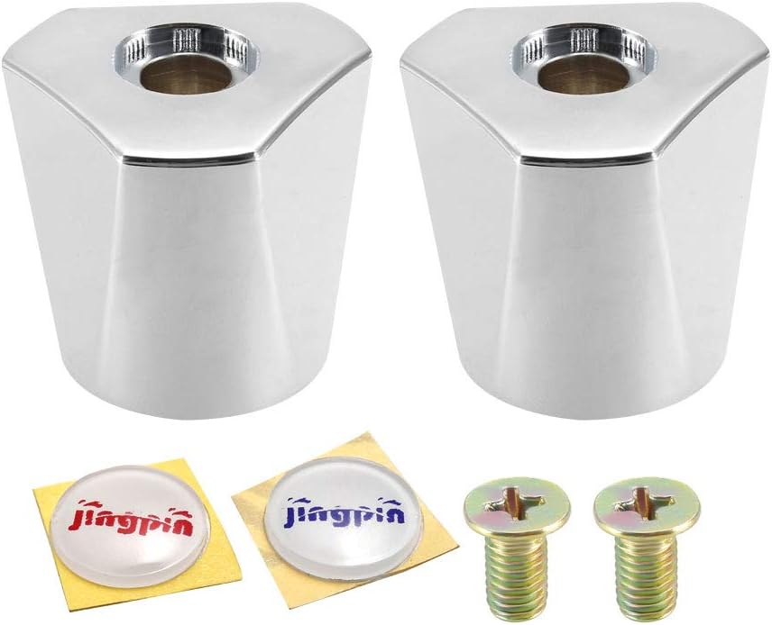 Faucet Knob Handle 29mm Dia Universal Replacement Handle Kit Silver Tone 4 Pcs
