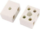 2 Way 15A Ceramics Terminal Blocks High Temp Porcelain Ceramic Connectors 2pcs