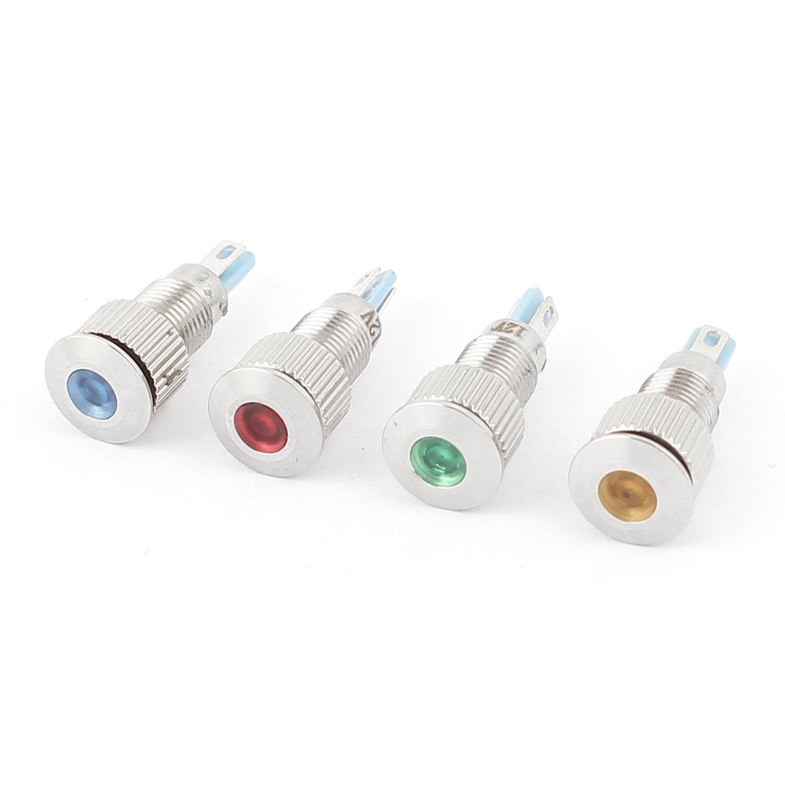 4Pcs 8 mm Thread Dia DC 12V Red Green Yellow Blue LED Indicator Light