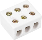 3 Way 6 Hole Ceramics Terminal Blocks High Temp Porcelain Ceramic Connectors