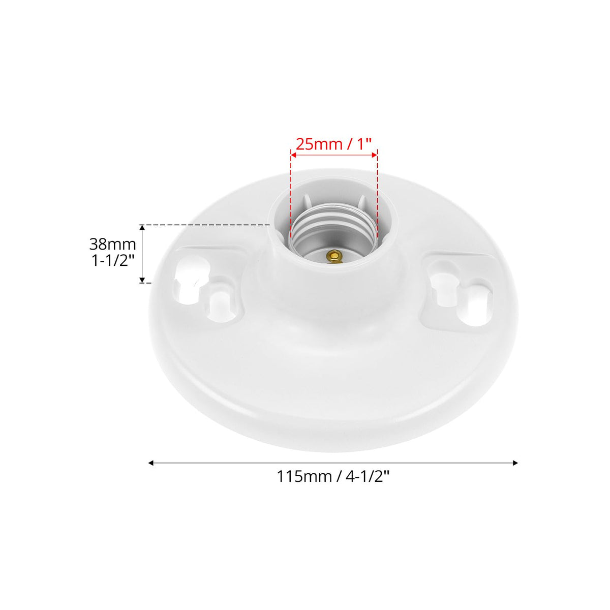 LinkMejor 6-pack lamphåndtager E26 med mellertag, hvide lamphåndtager til glödlampar og LED-lampar, 600V/660W