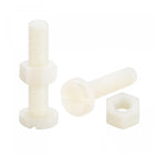 20 Pairs Nylon Screw Nut Assortment, M8x35mm Slotted Pan Head Screws & M8 Hex Nuts for Machinery, Electronics, White