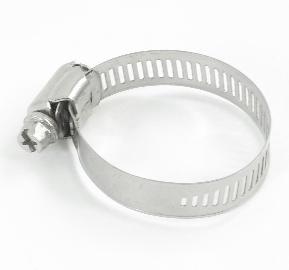 Stainless Steel Hoop Ring Gear Hose Clamp, 21mm to 44mm, Silver Tone
