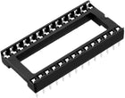 25pcs DIP IC Chip Socket Adaptor Solder Type 2.54mm Pitch Dual Row 28 Flat Pin 15.24mm Row Pitch